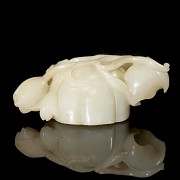 Carved jade brush container ‘Lotus’, Qing dynasty