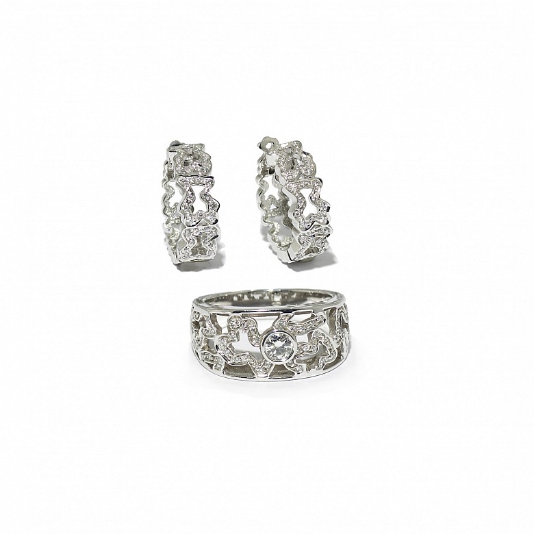 18k white gold and diamonds set, TOUS