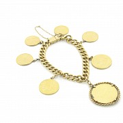 Coin bracelet, 18k yellow gold