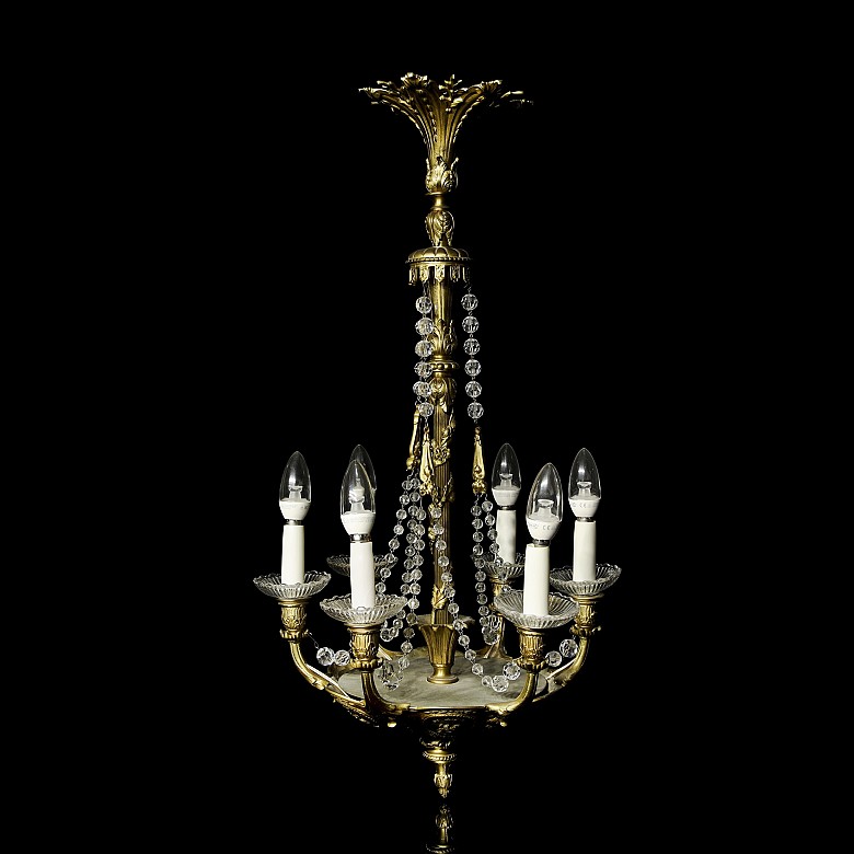 Ceiling lamp with glass beads, 20th century