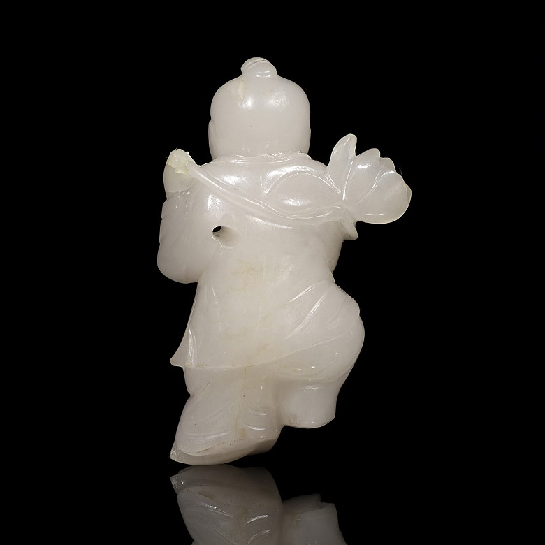 Small carved jade character, 20th century