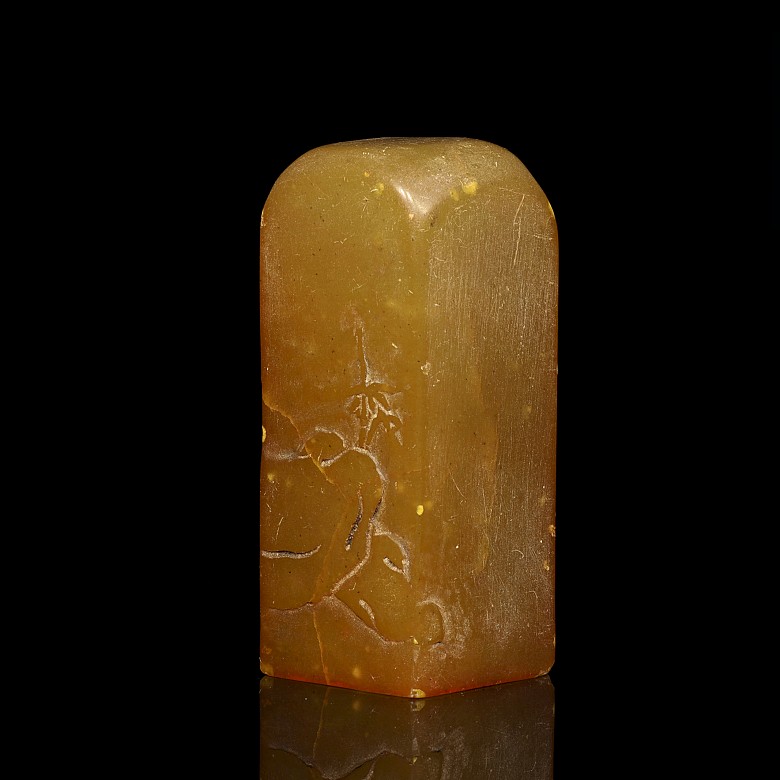 Rectangular stone seal with reliefs, 20th Century