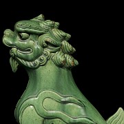 Green glazed tile “Lion Foo”, Qing dynasty