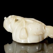 Carved jade brush container ‘Lotus’, Qing dynasty