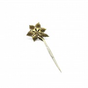 Brass needle with Matara or zircon diamonds