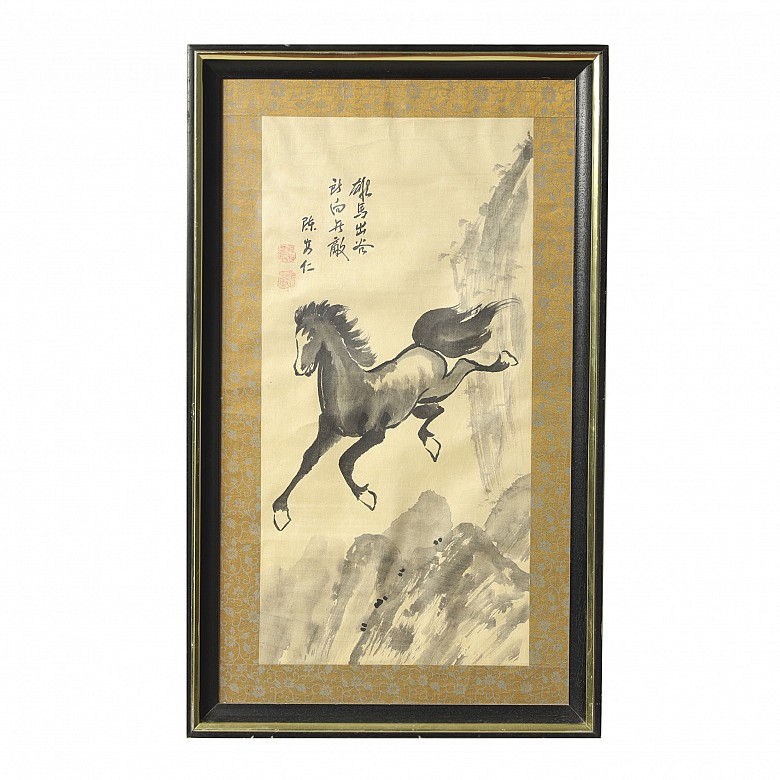 Chinese painting ‘Galloping Horse’, 20th century