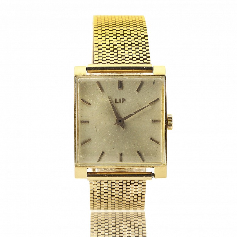 Vintage ‘Lip’ watch in 18kt yellow gold