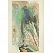 Chinese painting on paper ‘ Mountain Composition’, 20th century