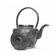 Chinese pewter teapot, 20th century