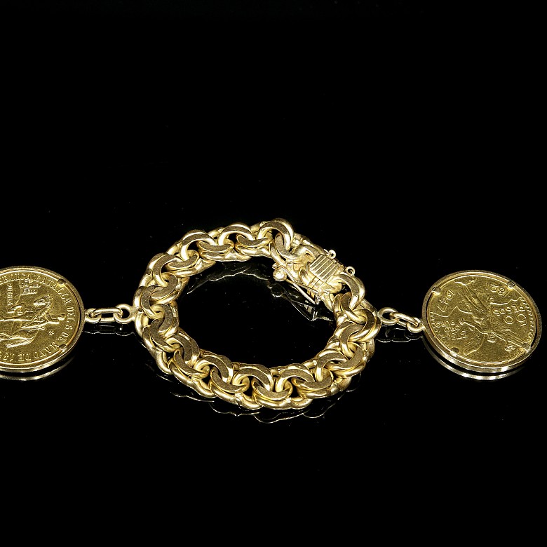 Bracelet with two gold coins