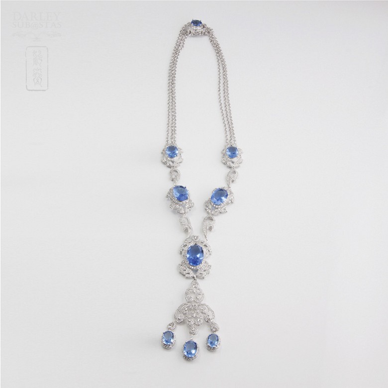 Faller blue dressing and rhodium plated - 6