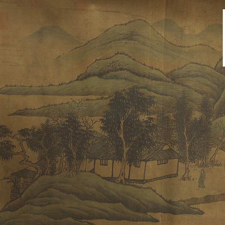 Chinese painting ‘Landscape and poem’, 20th century - 5