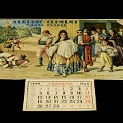 Set of antique calendars, 1929-1960