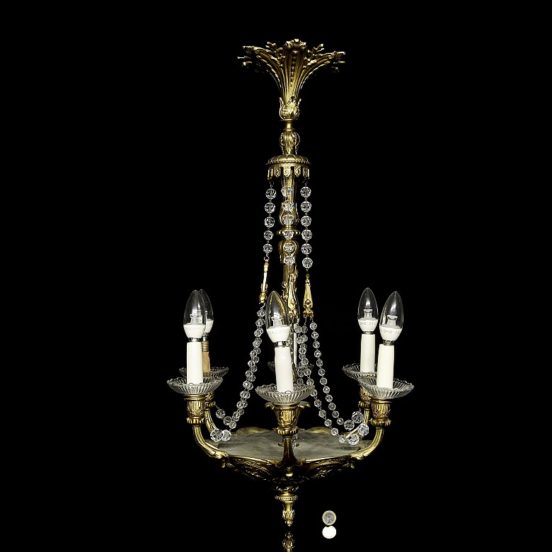 Ceiling lamp with glass beads, 20th century