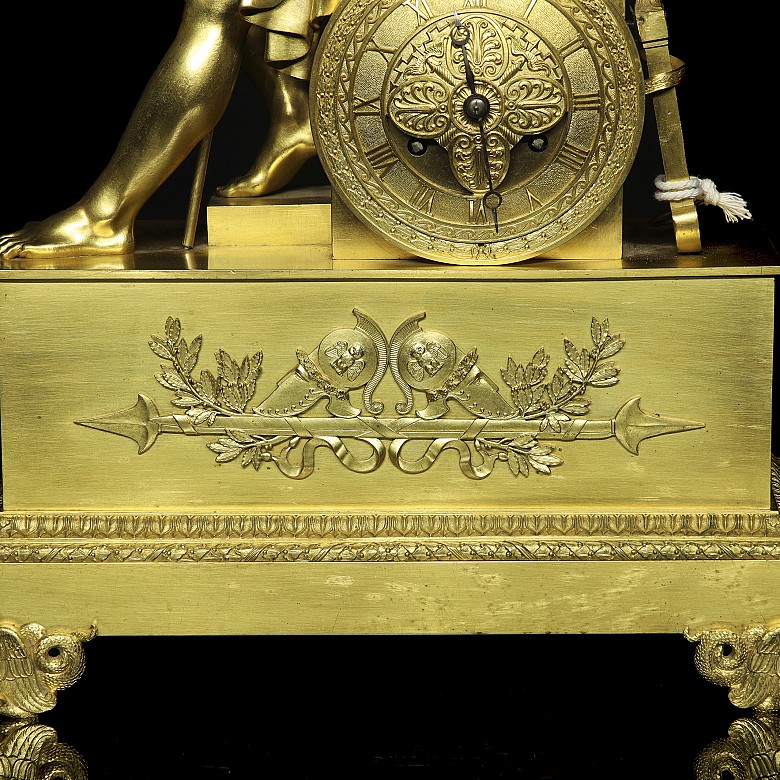 Empire gilt table clock, France, 19th century