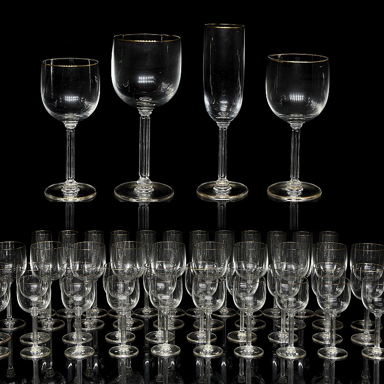 Glassware with gold-rimmed ‘Mikasa’, 20th century