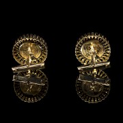 Cufflinks in yellow gold and Mexican coins