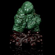 Carved malachite figurine, Qing dynasty