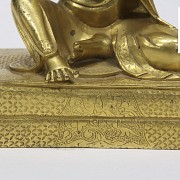 Gold plated bronze Buddha, Qing dynasty.