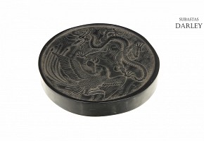 Circular Chinese ink plate, Qing dynasty