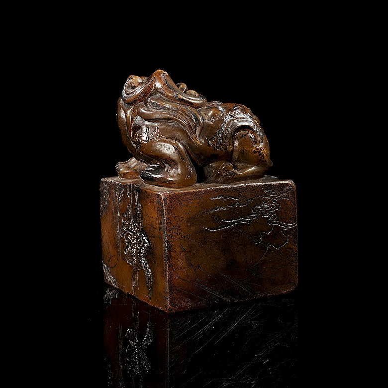 Shoushan Seal ‘Lion and Cub’, Qing dynasty