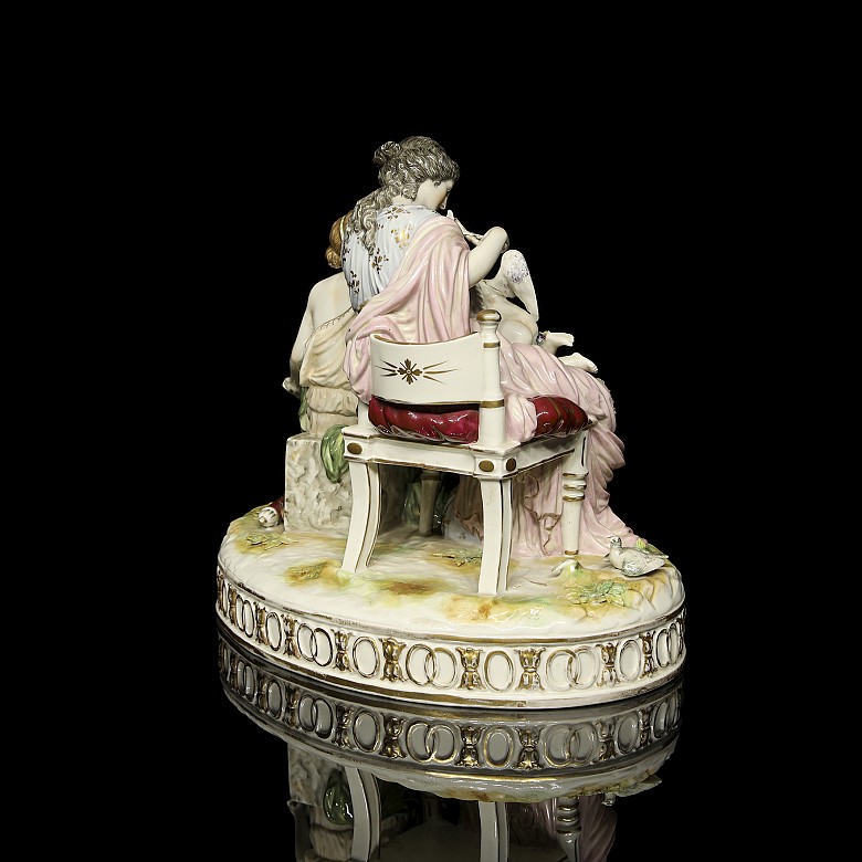 German porcelain ‘Venus clipping Cupid's wings’, 20th century