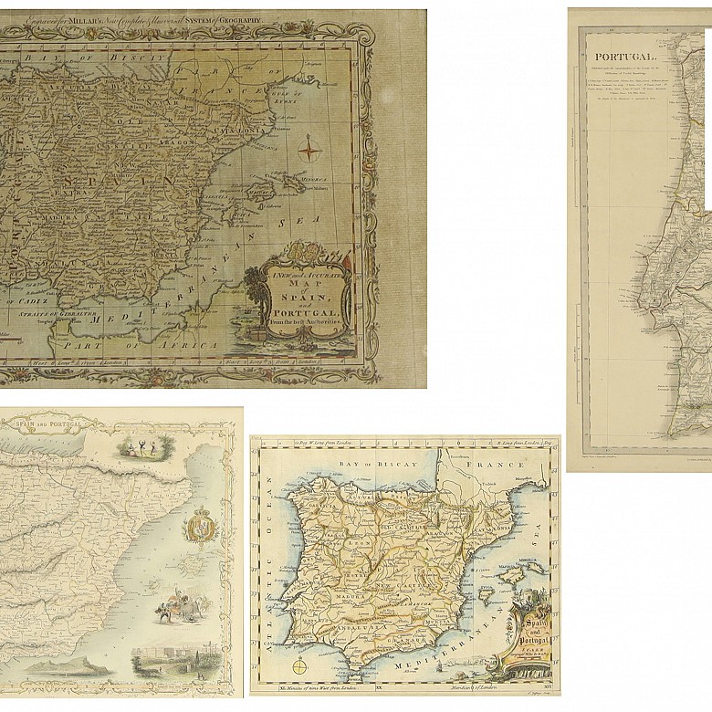 English maps of Spain and Portugal, 19th - 20th Century