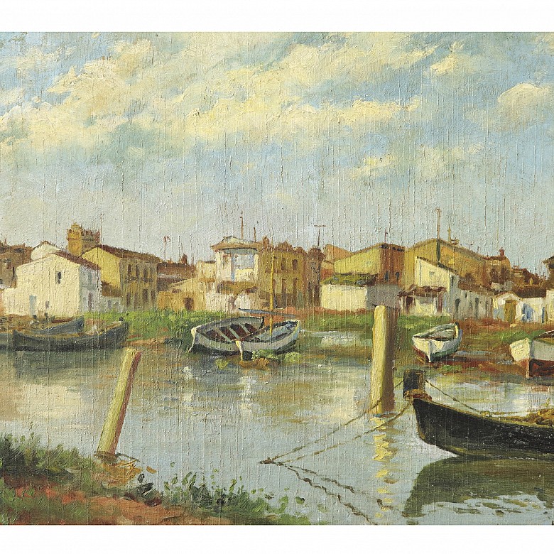 Anonymous (20th century) ‘Boats in the Albufera’