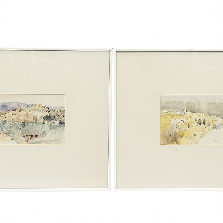 José Esteve Adam (1946) ‘Pair of landscapes’, 1991