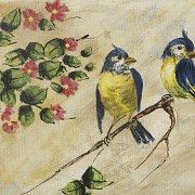 S. Boix ‘Pair of paintings with birds’, 1967