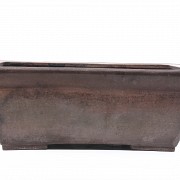 A Large rectangular flowerpot, Yixing, Ming-Qing dynasty.