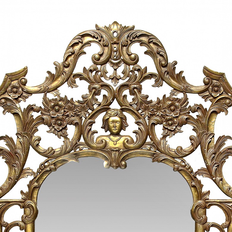 Large gilded wooden mirror, Louis XVI style - 1