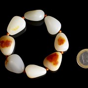 White jade bead bracelet, 20th century