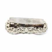 Silver buckle and slide with Matara diamonds (zircon)