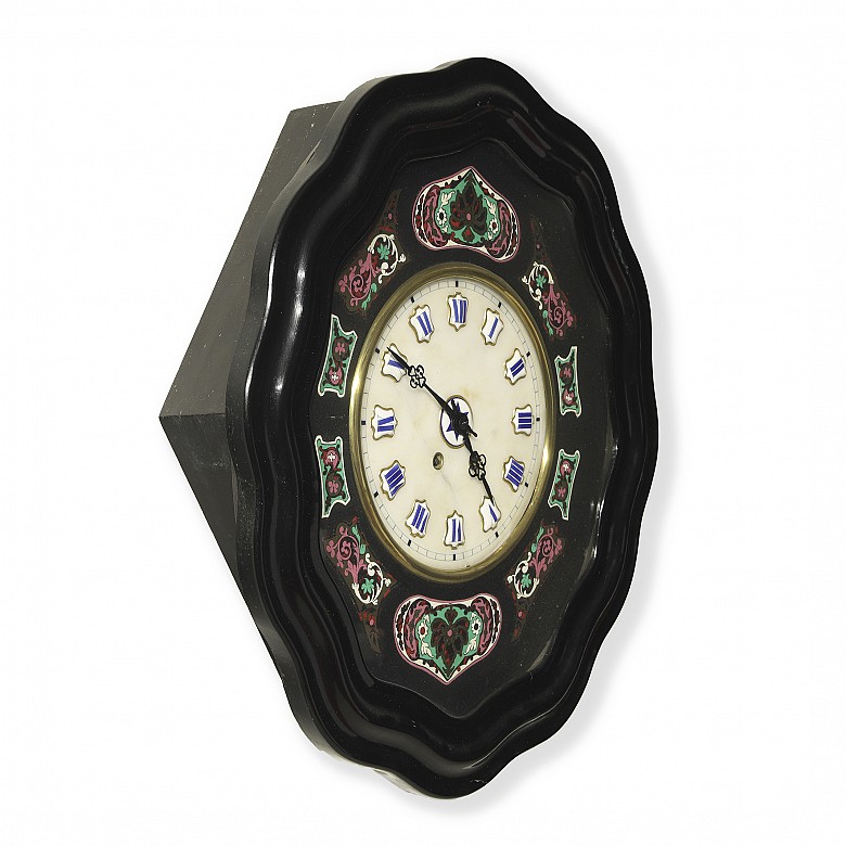 Reloj de pared con incrustaciones, finales s. XIX - 3