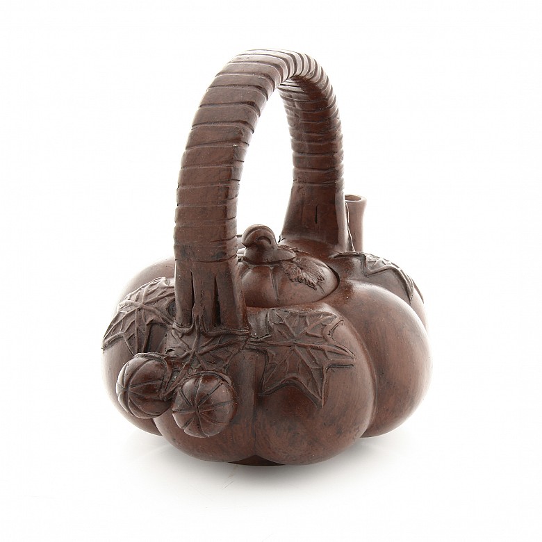 Pumpkin-shaped teapot, Yixing.