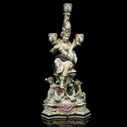 Candelabro de porcelana alemana, S.XX