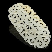 White jade openwork plaque, Western Han dynasty