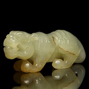 Carved jade mythical beast figure, Han dynasty