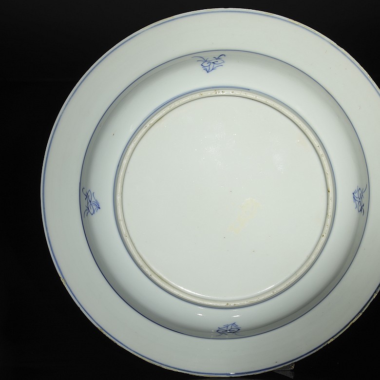 Plato de porcelana, azul y blanco, Compañía de Indias