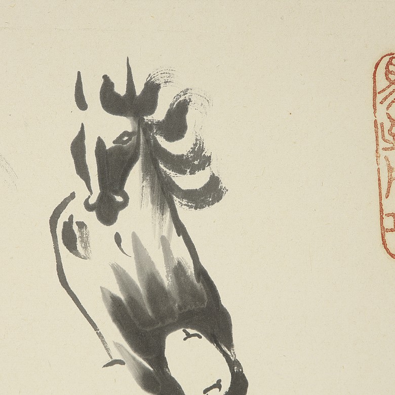 Chinese painting ‘Wild Horses’, 20th century