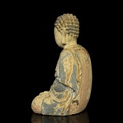 Polychrome wooden Buddha, 20th century