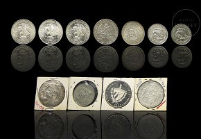 Collection of eleven Spanish-Mexican coins