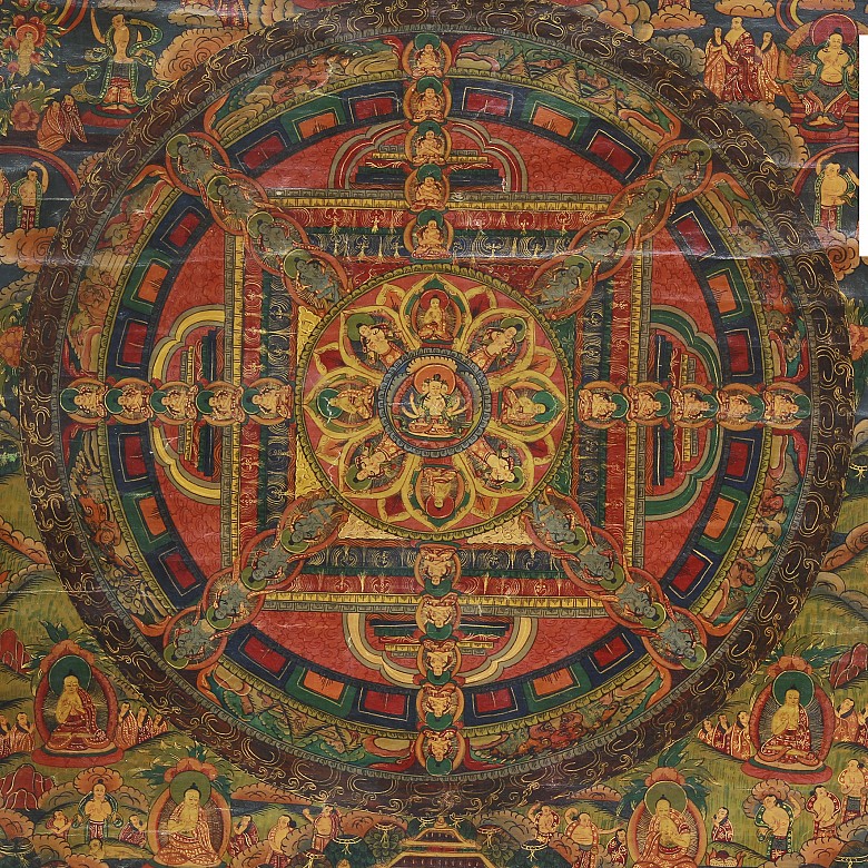 Paper Thangka, mid-20th century