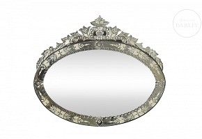 Venetian oval mirror, 19th-20th century