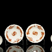 Set of two plates and cups, Meissen style, 20th century