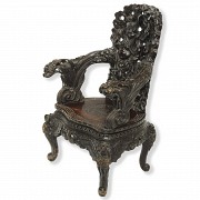 Sillon de madera china tallada, S.XX