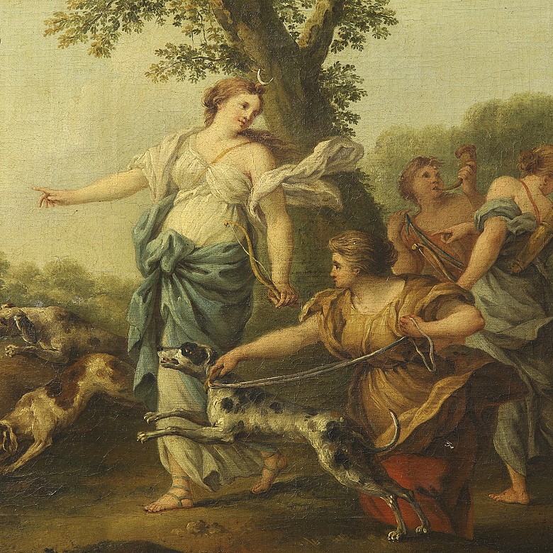 19th century French School ‘Diana and her nymphs hunting’