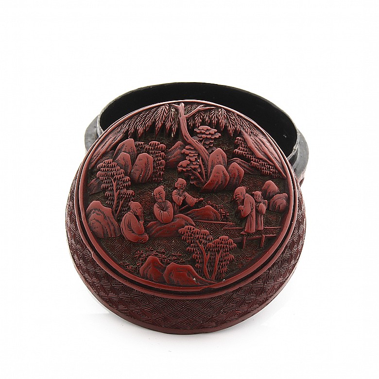 Red cinnabar lacquer box, China, 18th century