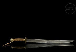 'Shuangdao’ silver-plated metal sword, 20th century